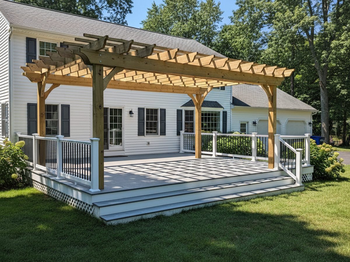Custom Deck Design completed by Ace Deck Solutions in Bronx, NY